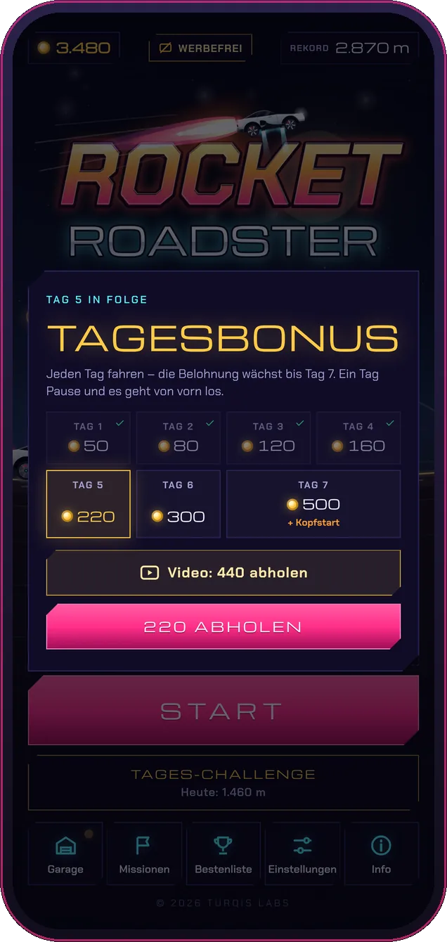 Tagesbonus mit 7-Tage-Serie